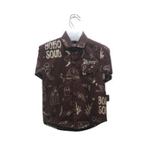 Boys Brown Shirt & White Sando